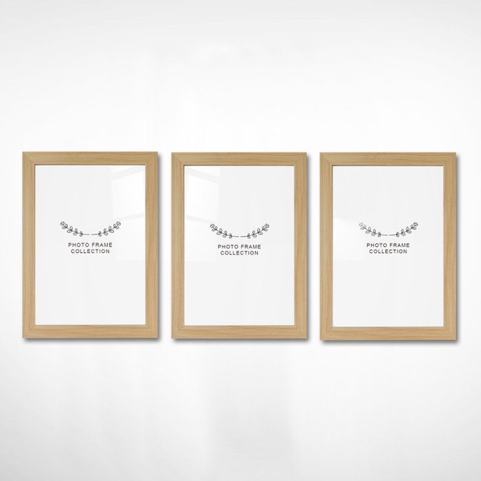 Aberto Design Set de 3 marcos de fotos Natural 15 x 21 cm Aberto Design Set de 3 marcos de fotos Natural 15 x 21 cm